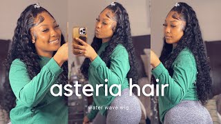 *Start To Finish* Water Wave Half Up Half Down Wig Install  Ft. Asteria Hair