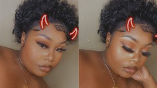 How To Slay A Pixie Cut Lace Front Wig Ft @Aligegous Hair  | Cute Pixie Cut Wig.