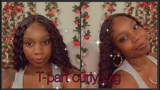 How I Installed My Curly T- Part Wig (Step By Step)