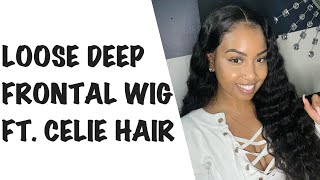 Loose Deep Wave Lace Front Wig Install || Ft. Celie Hair ||