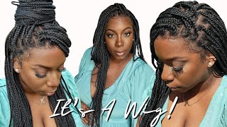 Knotless Braids  It'S A Wig! Realistic Human Hair 360 Full Lace Braided Wig Install Neatandslee