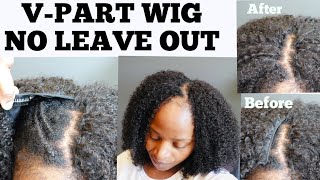 V-Part Wig No Leave Out Crochet Method! Kinky Curly V-Part Wig 3C4A Ft Curls Curls