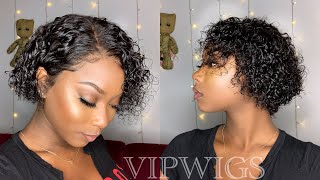 Short Curly Boblace Front Wig | Install & Styling | Ft. Vipwigs