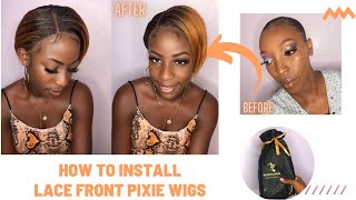 How To Install T Part Lace Front Wigs, Fresh Pixie Cut Hairstyle For Ladies
