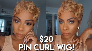 $20 Blonde Pixie Cut Pin Curl Wig!  Summer/Fall Haircut & Color! It'S A Wig Pin Curl 202 Afford
