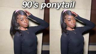 90'S Inspired Side Swoop Ponytail On 360 Frontal Ft. Arabellahair