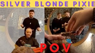 Pov Cutting A Pixie Haircut And Colouring It Silver Blonde