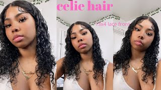Super Bomb Bouncy Deep Curly Frontal Wig Install Ft. Celie Hair