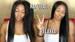 Hair Tutorial: My Natural To Relaxed Hair Look| No Salon Needed | 360 Lace Frontal Wig | Wowafrican
