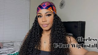 Quick And Easy Glueless Curly U-Part Wig Install For Beginners | Ft Asteria Hair