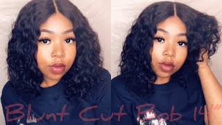 Outre The Daily Wig Unprocessed Human Hair Lace Part Wig - Curly Blunt Cut Bob 14 | Gobeautyny