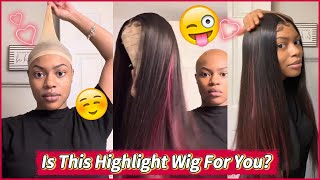 Review For Popular Lace Wig #Elfinhair Review | Silky Straight Wig Install | Highlight Color Hair