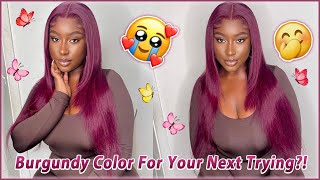 Colorful Summer Look She Wore Our Lace Wig | 24Inch 99J Color Hair Install #Elfinhair Review