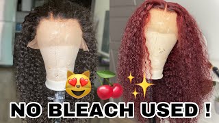 How To Dye Your Curly Hair With Out Damaging It |Red Hair Tutorial | Ft. Runway Riches Hair