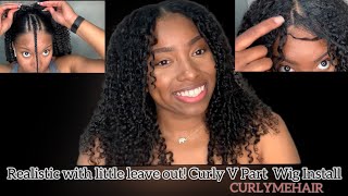 Curly Hair In Minutes! Detailed V Part Wig Install Ft. Curlymehair