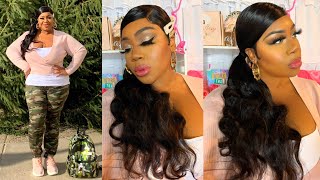 How I Put A Lace Front Wig Into A Ponytail | Donmily Hair & Outfit