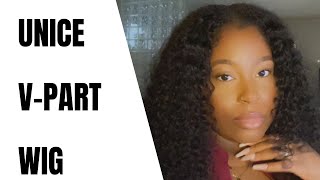 Unice Curly V-Part Wig Install | Unboxing