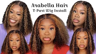 Affordable Summer Wig: Highlight Deep Curly T-Part Bob Wig | Arabella Hair Review