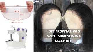 I Made A Frontal Wig With A Mini Sewing Machine || Diy Frontal Wig|| How To Make A Frontal Wig