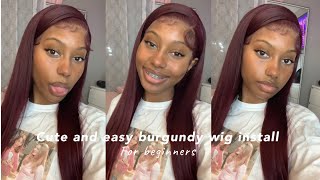 Easy Burgundy Wig Install | Girls Glow Hair