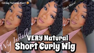Super *Natural* Short Curly T-Part Wig | This Wig Is Giving Real Hair! Ft. Gorgius Hair
