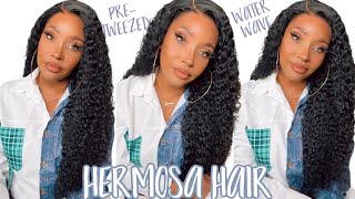 Best Preplucked Hd Frontal Lace Waterwave Wig Install | Ft. Hermosa Hair