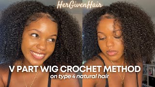 V Part Wig Ft  Hergivenhair Viral Natural Crochet Method Tutorial! Lazy Naturals This Is For You!