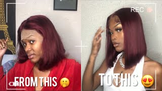 Burgundy T-Part Lacefront Install Ft. Alipearl Hair Amazon