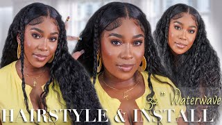 Omg!! 32 Inch Hd Water Wave Wig Install | Detailed Melt + Hairstyle Inspo| Yolissa Hair