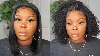 Two Wigs For The Price Of 1??!!?? | 1 Straight And1 Curly Bob Wig Install | Mslynn Hair