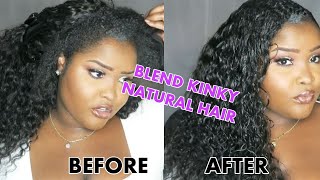 How To Blend Your Natural Hair With Curly Weave Or Synthetic Hair (Shingling Method + No Heat)