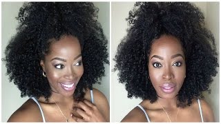 How To Style A Full Kinky Curly Unit: Half Up Half Down I Private Stock Hair