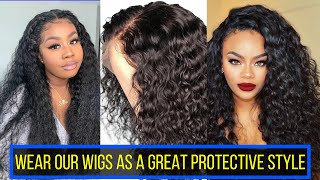 How To Install A 100% Human Hair Water Curl Lace Front Wig:  A Queen'S Review & Tutorial