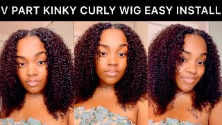 Easy Protective Style Using Unice V Part Kinky Curly Wig |Tatiaunna