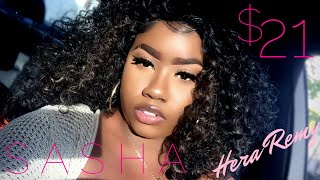 $21 Brazilian Deep Wave Curly Inspired Lace Front Wig | Hera Remy Sasha Review | The Tastemaker