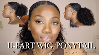Bomb Ponytail Using U-Part Wig! | Natural Curly Hair | Slick-Back Pony