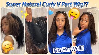 Super Natural Vibe Dyed Our V Part Wig Brown | Glueless Wig Install Without Lace #Elfinhair Review
