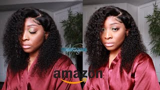 Wwws: Very Cheap Amazon 20Inches Curly Human Hair Hd Preplucked Lace Frontal Wig Review