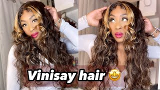 T-Part Human Hair L Body Wave Lace Wig | Highlighted Unit Install | Ft. Vinisay Hair