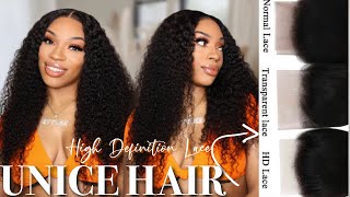 Watch This Lace Disappear! Must Have Hd Curly Glueless Wig | Ft. Unice Hair