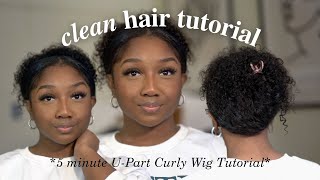 Claw Clip Tutorial On The Most Natural And Affordable Curly U Part Wig | Alipearl Hair