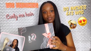 ‍♀️Curlyme Hair Unboxing| 13X4 Frontal Wig 613 Straight| 250% Density
