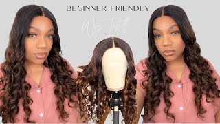 Watch Me Install & Style A T- Part Wig | Pre - Colored Brown Highlights | Nadula Hair