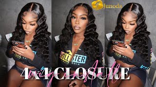 Beginner Friendly 4X4 Lace Closure Wig Install With Crimps .. Ft.Junoda Hair By Sezzle