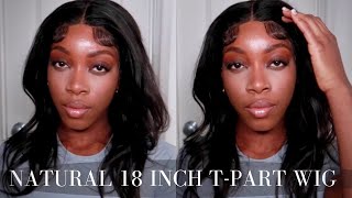 Its Giving Silk Press!! | Natural 18 Inch T-Part Wig Ft. Miss Rebecca Hair Store