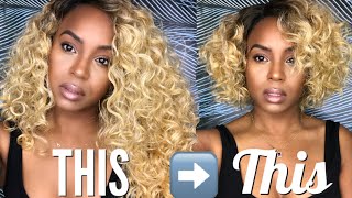 Blonde Curly Wig Transformation ‍♀️ | Wine N’ Wigs Wednesday