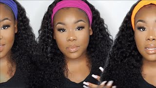 Curly Headband Wig -- Honest Review For First Time Trying || Ft Mslynn Hair