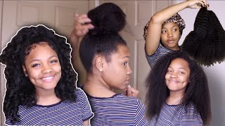 Kinky Straight Tape In Install On Twa & Style With Flexirods | Ywigs