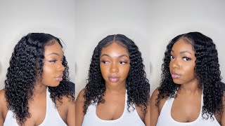 Deep Wave 13X4 Lace Frontal Wig, Transparent Wig , Pre Plucked Wig, Glueless Install Ft Unice Hair