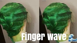 Finger Waves On A Natural T Part Wig With Tracks #Fingerwaves  #Summerwaves  #Watch  #Viral
